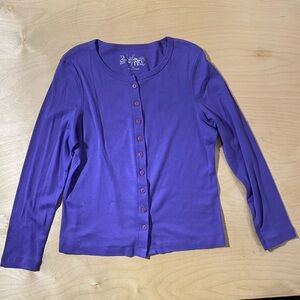 2 A Tee Purple Button-Up Cardigan PL (QK)